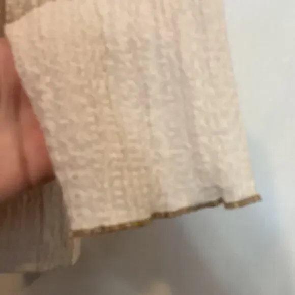 Free People Ela Mock Neck Ruffled Sheer Ruffle Puff Sleeve Blouse Size M - Picture 8 of 9